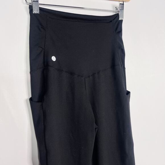 Zella Womens XSmall Black Maternity Leggings Side Pocket Over the Belly Stretch - Picture 6 of 8